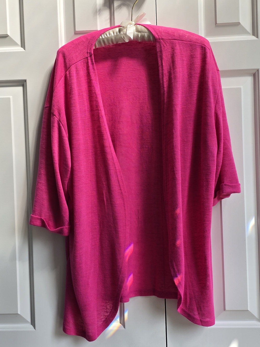 Women's Open-Front Cardigan - Vibrant Pink